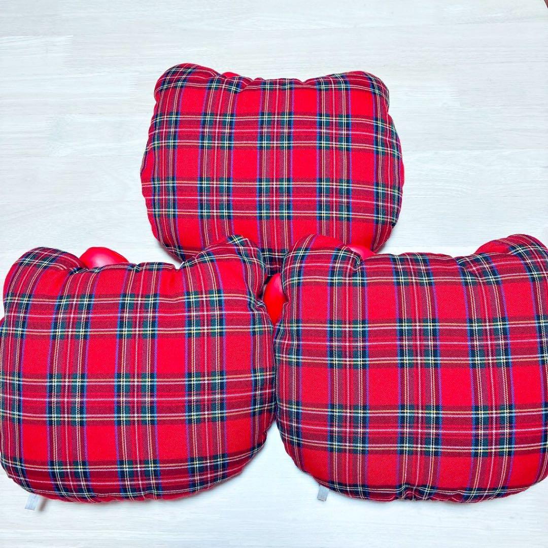 【超希少】サンリオ　ハローキティ　クッション　タータンチェック柄　レトロ　3個