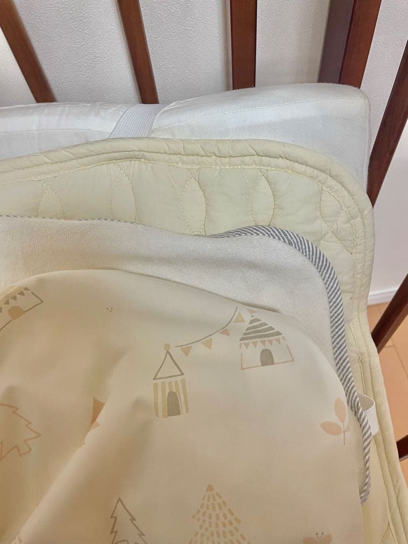 国産ひのき　日本製ベビーベッド 日本製マットレス付き