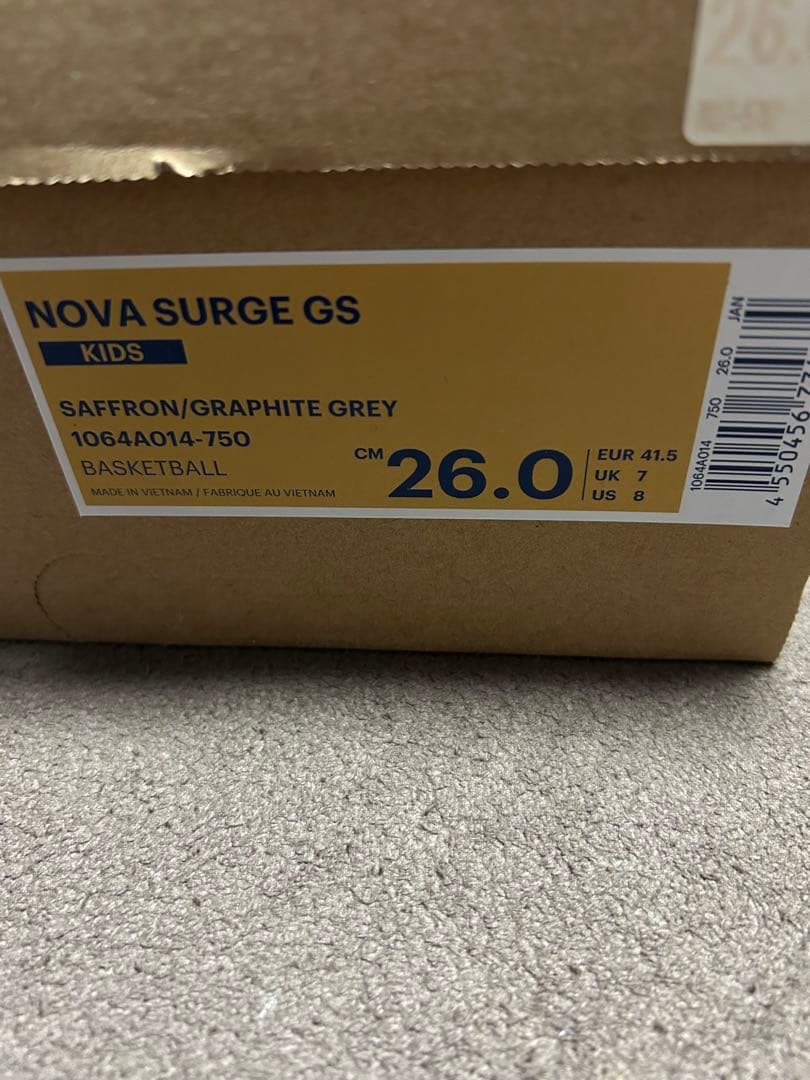 アシックス　ノヴァサージGS バスケットシューズ 26.0cm ジュニア用