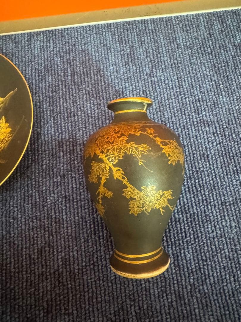 1821  まとめ売り　合計5客　薩摩焼 湊光  金塗