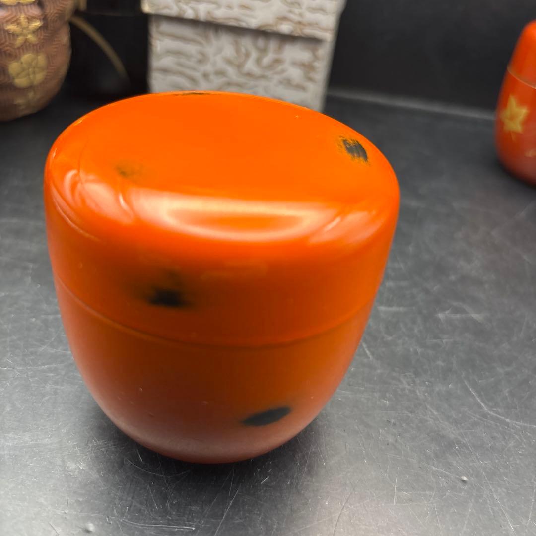 茶道具　棗　なつめ　茶入　根来塗