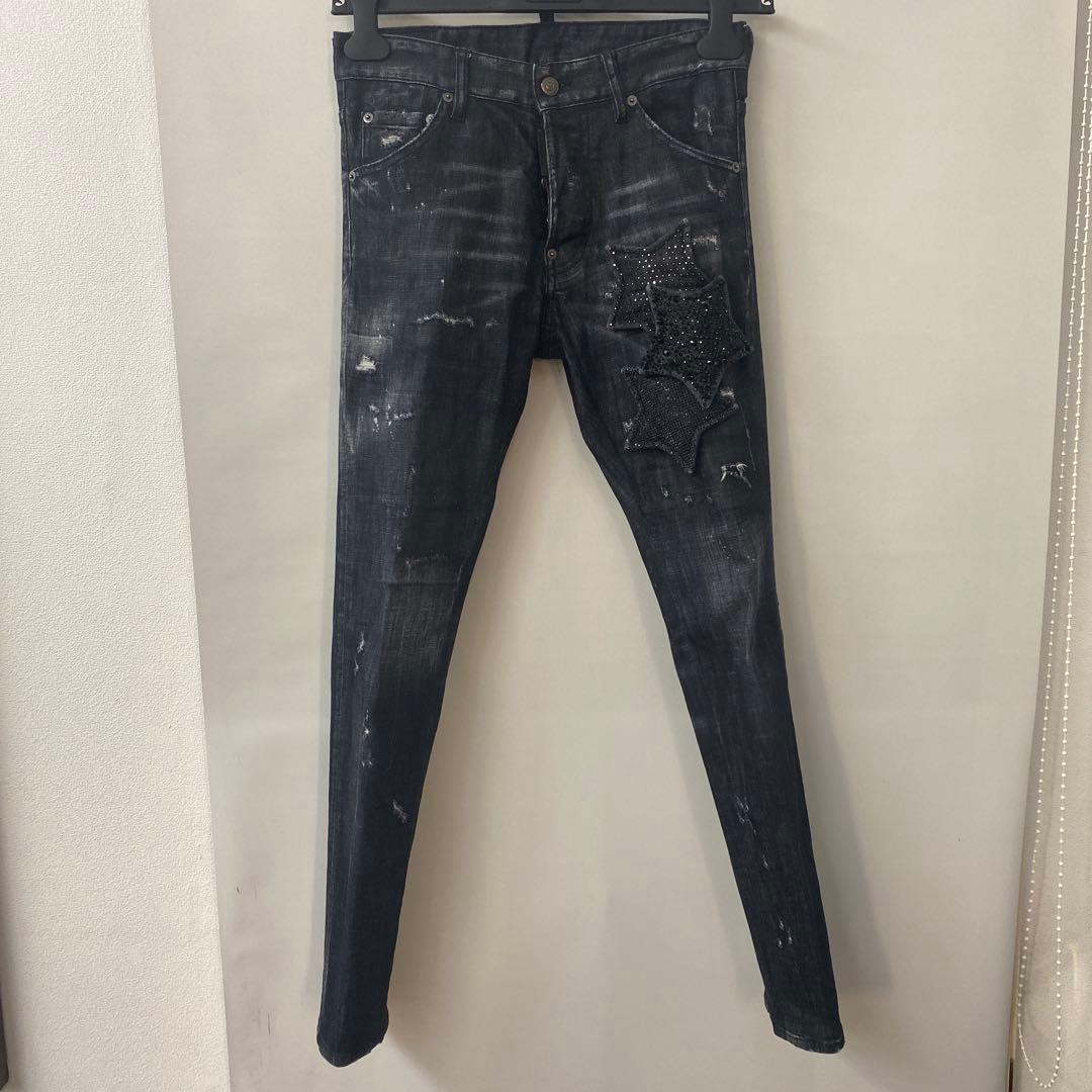 サイズ42 DSQUARED2 ビジュー付き星形パッチ クールガイジーン