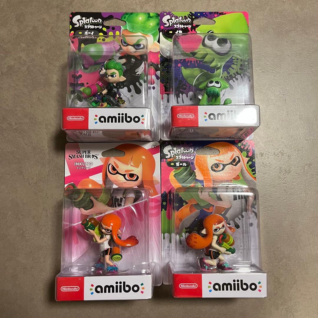 【新品未開封】スプラトゥーン amiibo 4点セット ガール ボーイ イカ