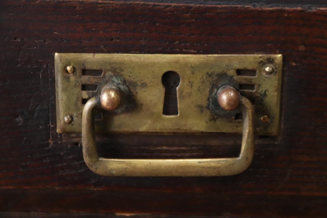 レトロ 文机 ローテーブル 座卓 帳場机 跳ね上げ天板 無垢材 引き出し 2杯