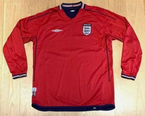 【美品】イングランド代表 2002/04 アウェイモデル Lサイズ