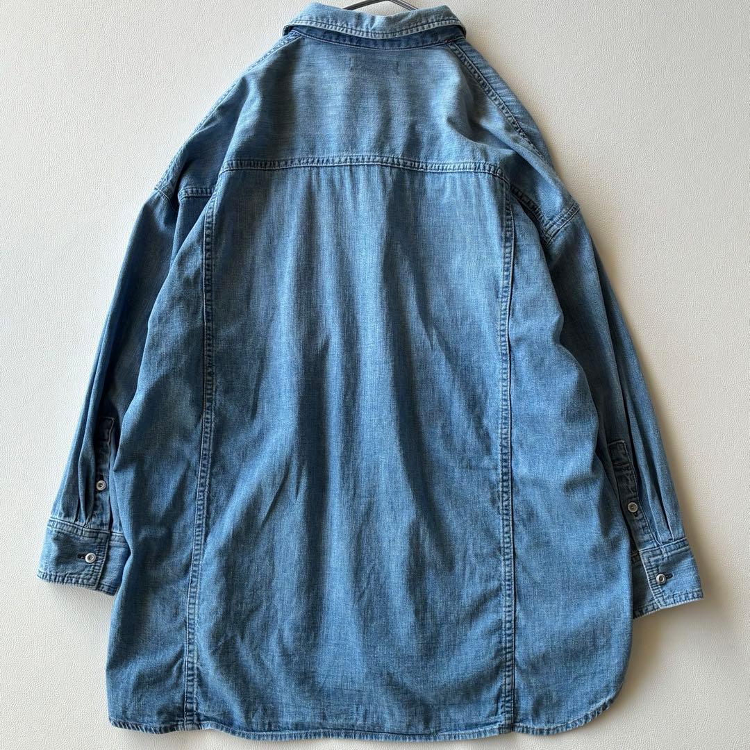 ヘルシーデニム ゆったり可愛い ALMOND デニムオーバーサイズシャツ