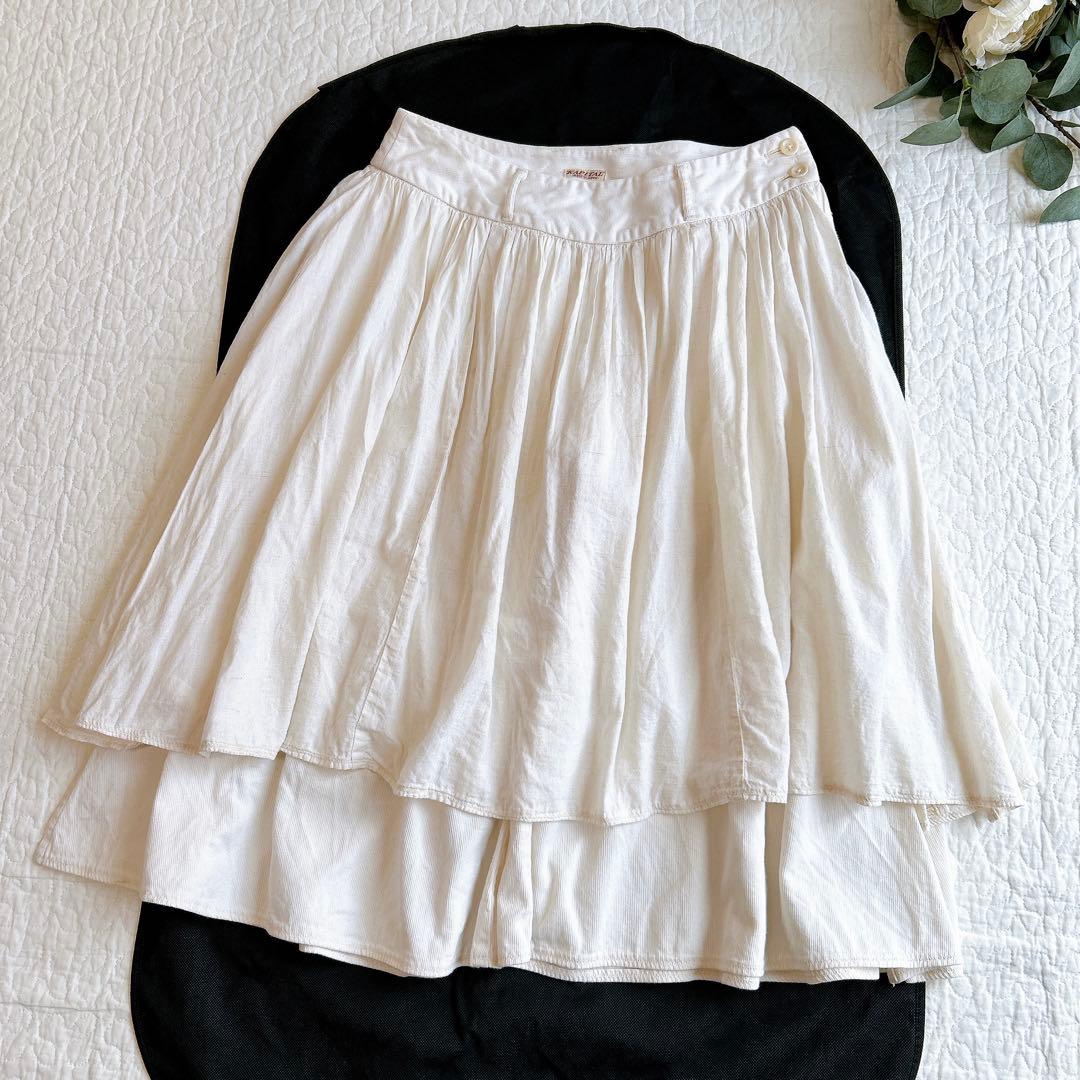 KAPITALキャピタル ガウチョ オーロラエプロンパンツ 生成り 二重 S