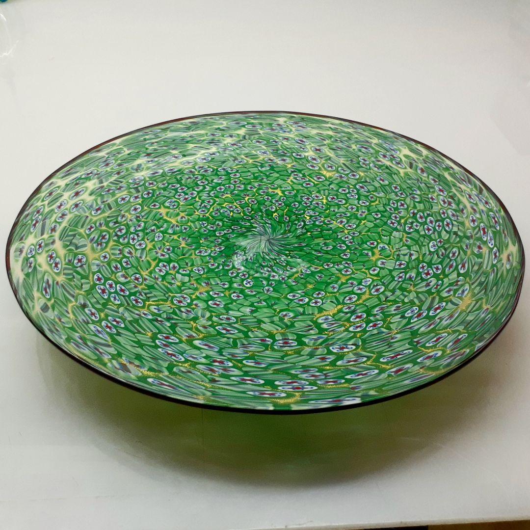 MURANO GLASS 28cm 大きな ミルフィオリ プレート皿