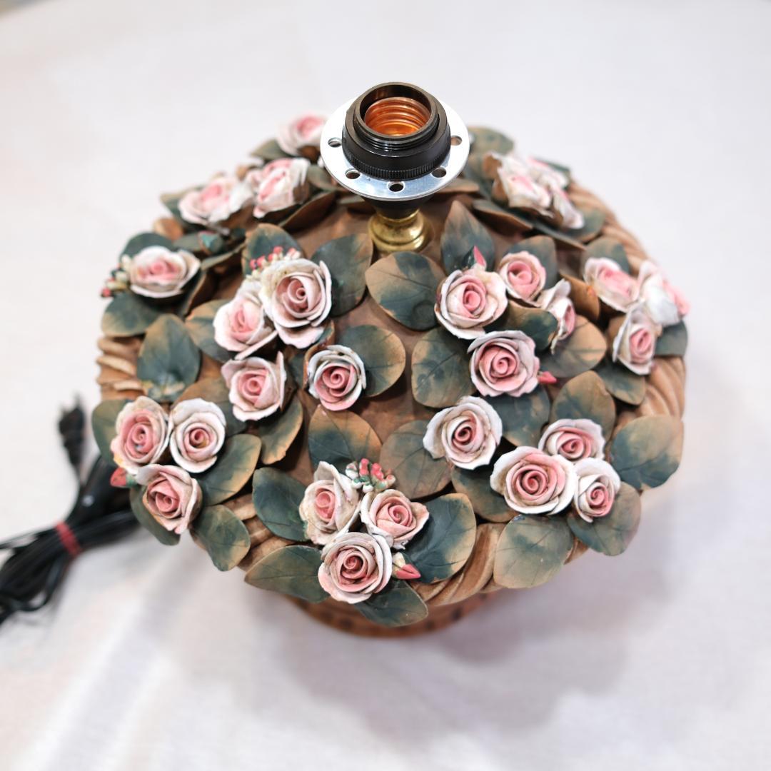 イタリア製 バラの鉢植デザインの照明ランプ