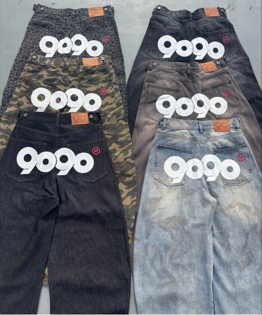 パンツ 9090 OG Logo Painted Denim Pants