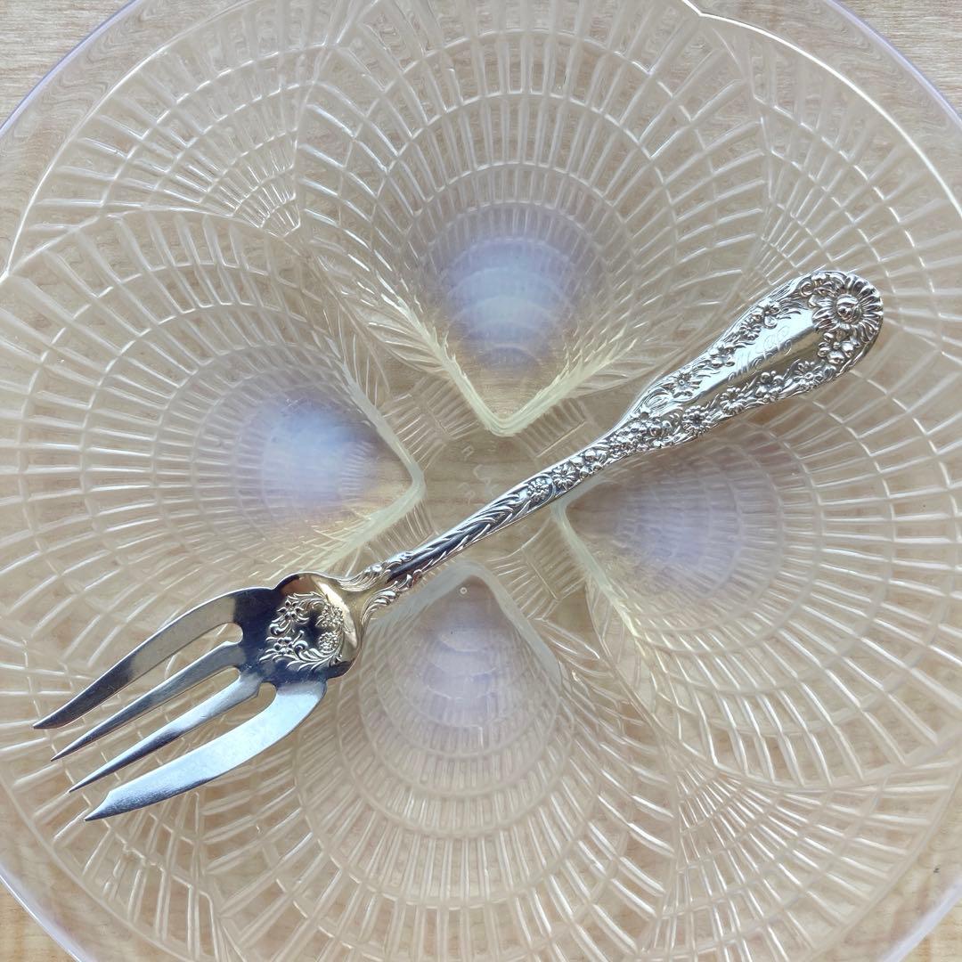 アンティーク　純銀　サラダ　フォーク　D&H