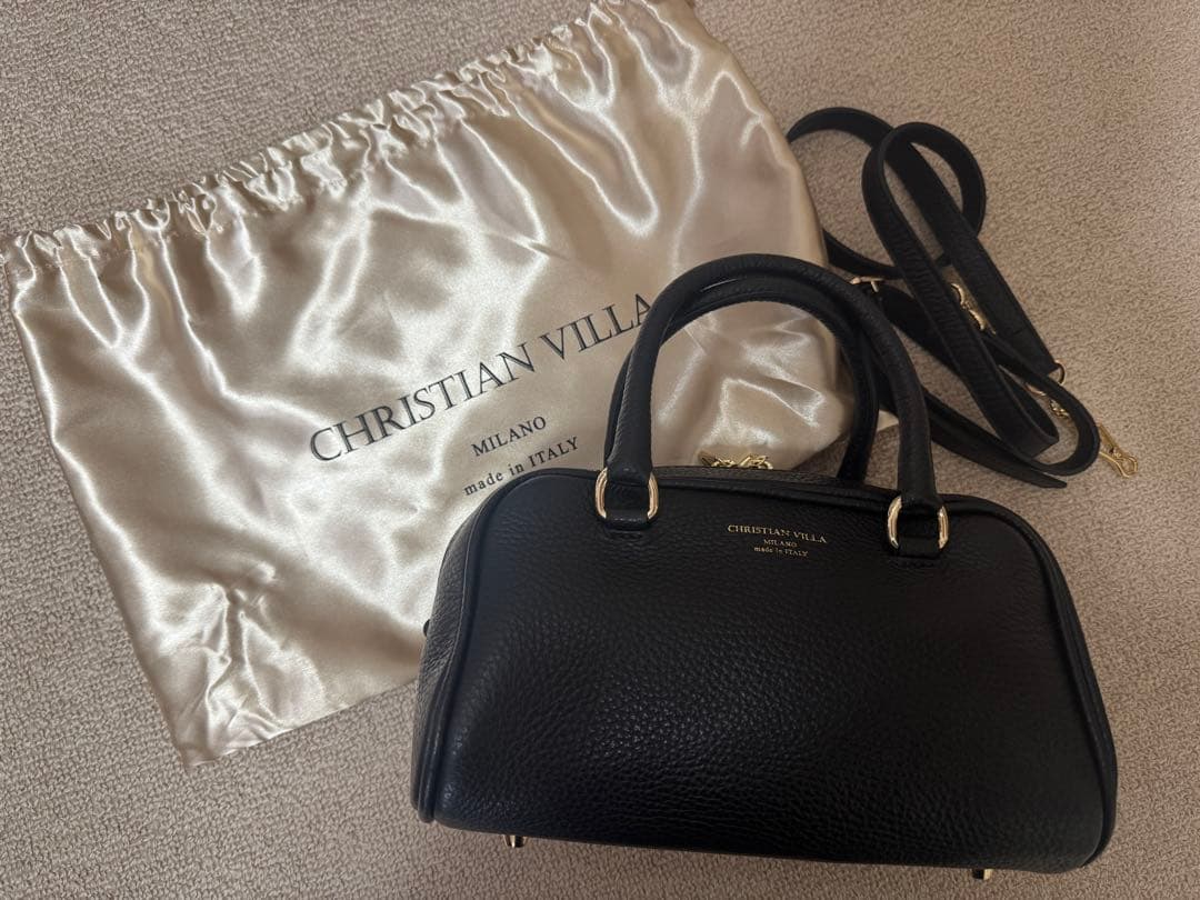 CHRISTIAN VILLA ブラックハンドバッグ