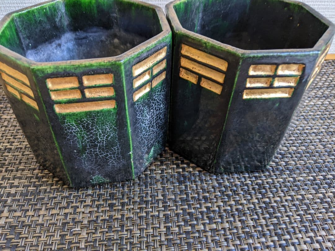 骨董、お茶道具、茶道具、八掛火入一対、弘入