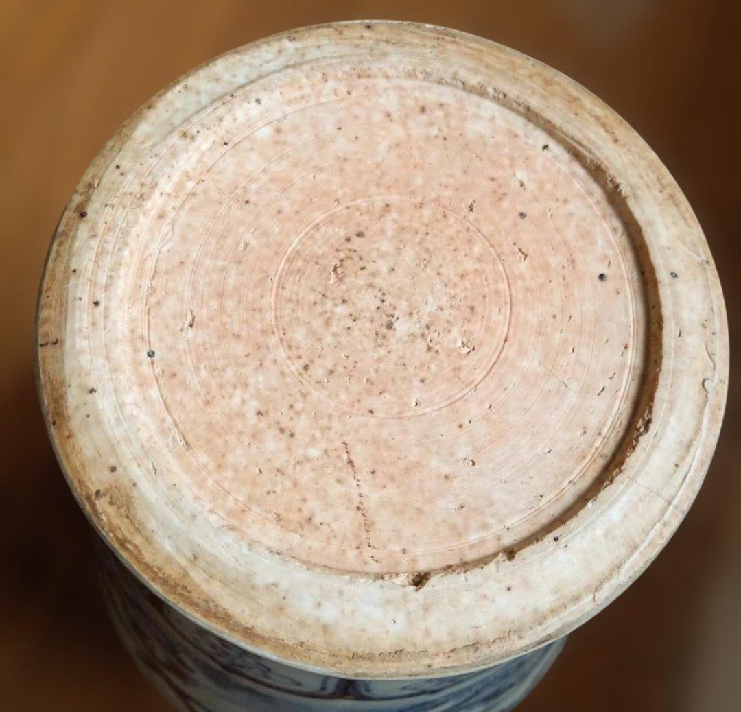 唐物　染付龍文花瓶　明時代　中国　大名品