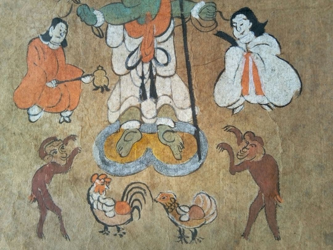 本物大津絵、青面金剛(不動明王）