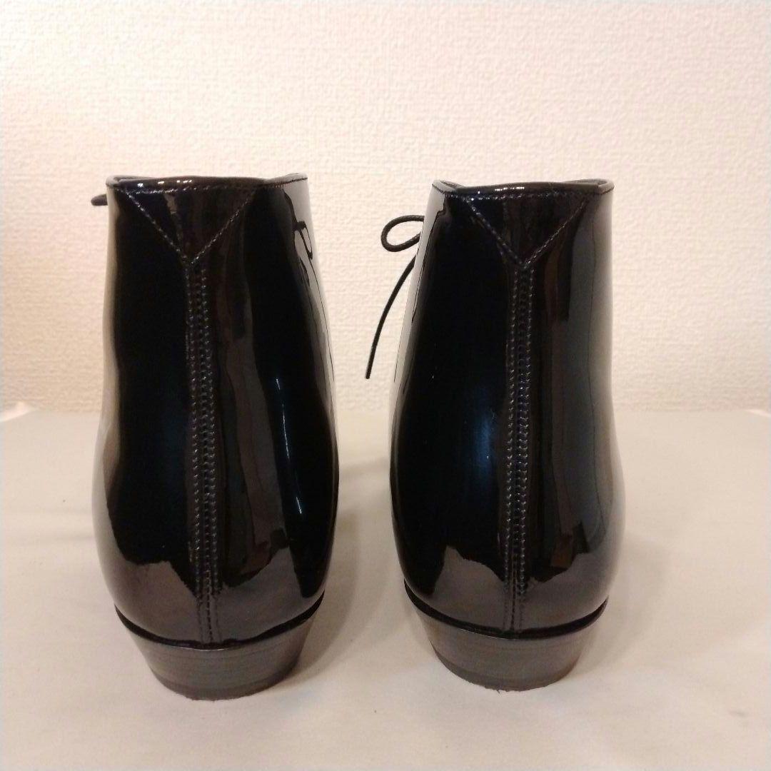 【24時間以内発送 美品】サンローラン エナメル レースアップ アンクルブーツ