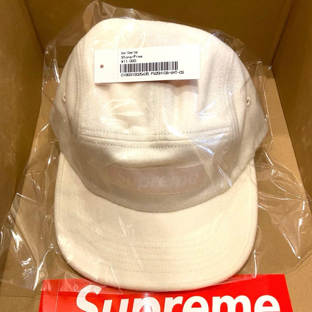 【新品】 Supreme 25FW Wool Camp Cap 白