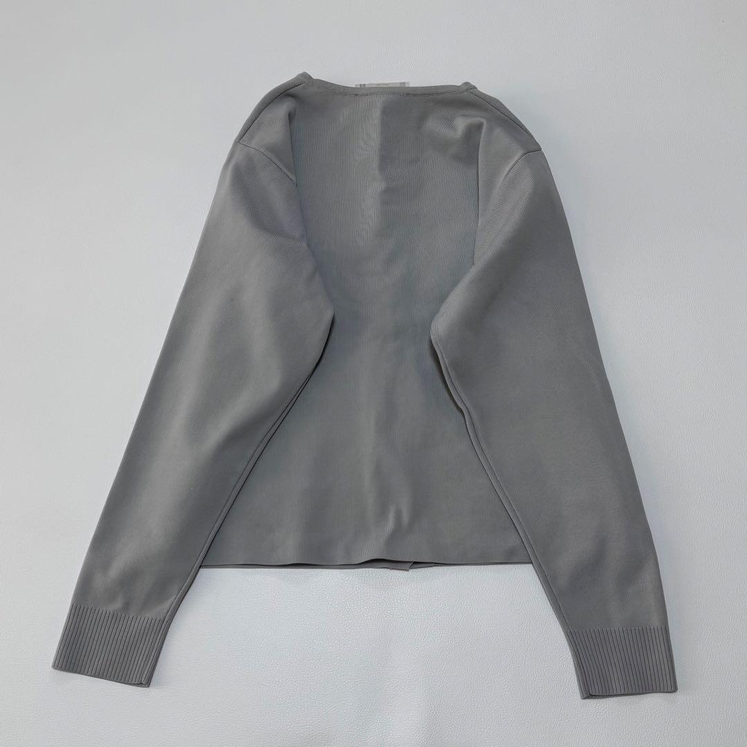 ビアズリー 上品大人可愛いスカラップ比翼カーディガン 洗える 長袖