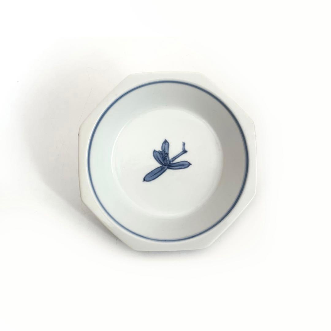 陶芸家　人間国宝　富本憲吉　染付　漢詩　文字文　八角皿　皿