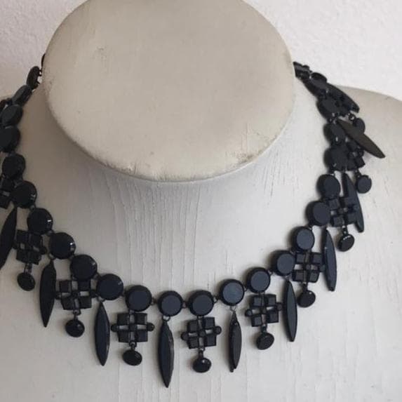 フレンチジェット　ネックレス　チョーカー　1800年代半ば