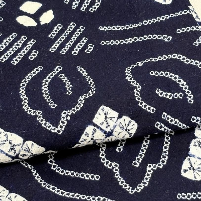 ゆりのはな　絞り浴衣　有松鳴海絞り　手蜘蛛絞り　総絞り　綿　トール　G702