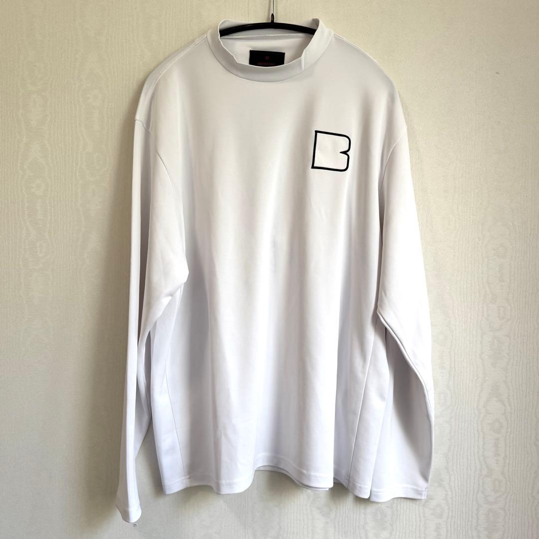 ブリーフィング モックネックシャツ 白