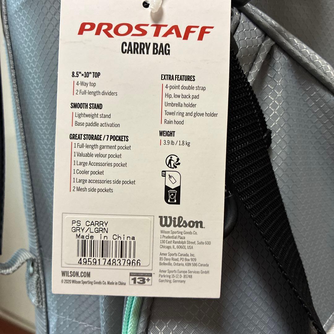Wilson 軽量キャディバッグ グレー/ミント