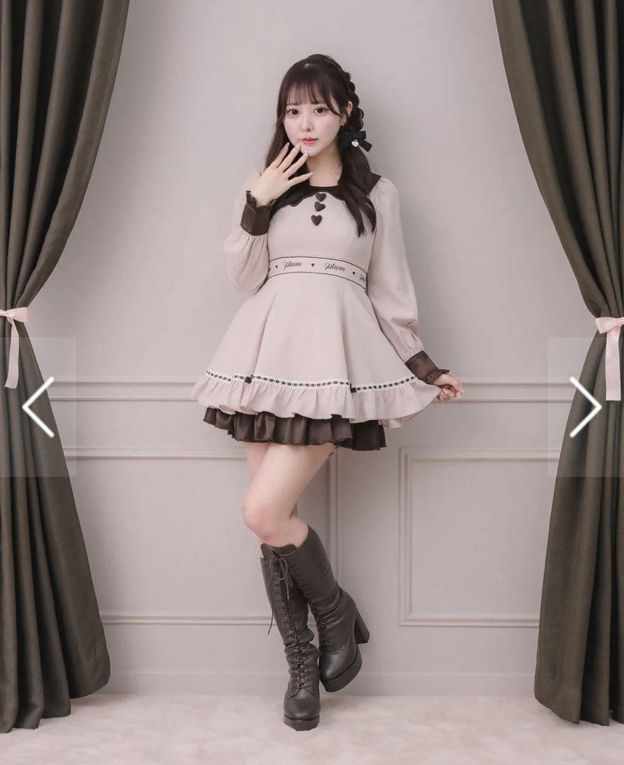 pium ぴうむ melty chocolateフレアミニワンピース ピンク