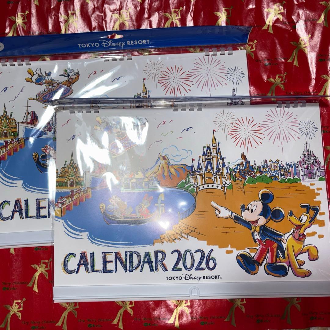 東京ディズニーリゾート 2026壁掛けカレンダー2セット袋付き