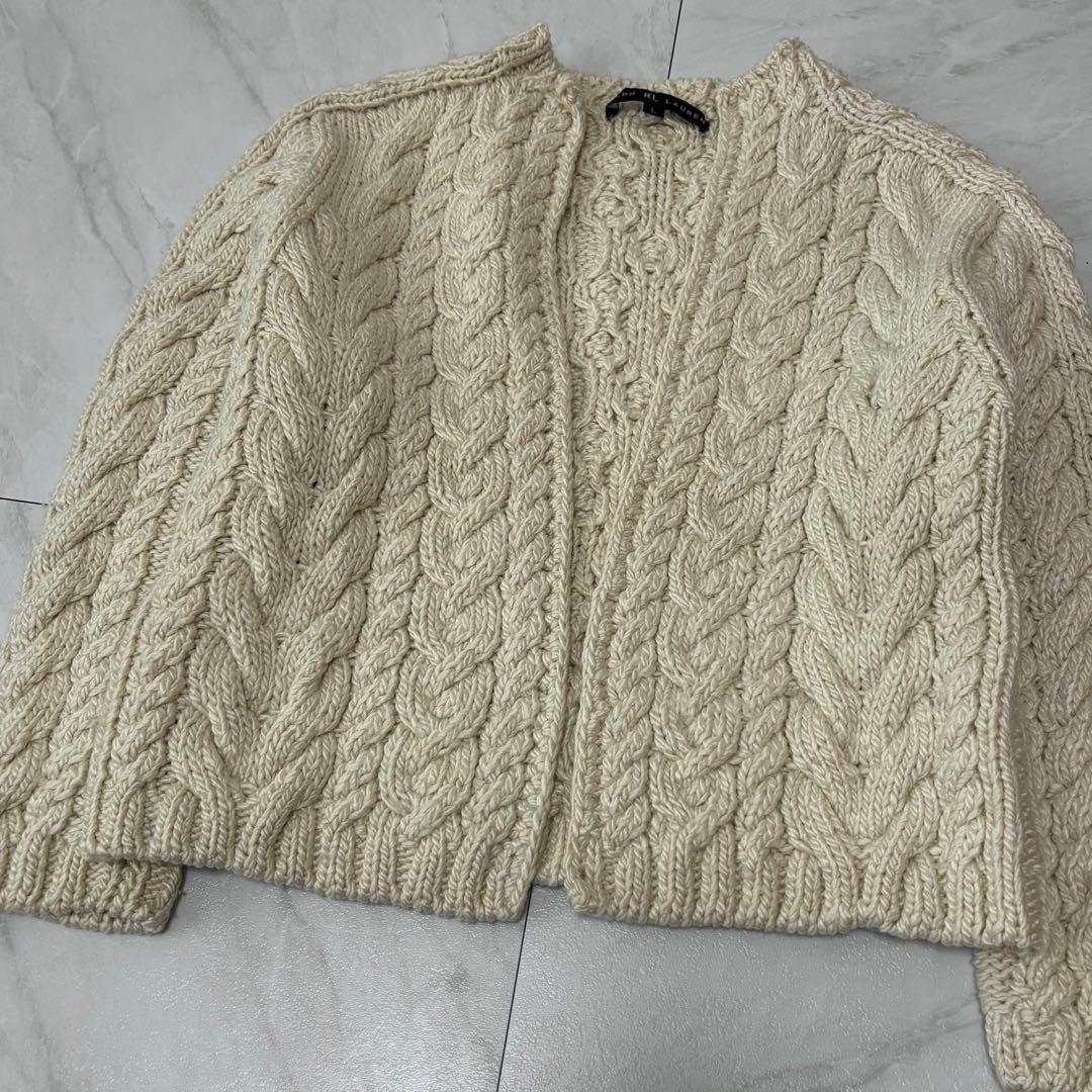 【シルク50%】ラルフローレン ブラックレーベル ケーブルニット カーディガン