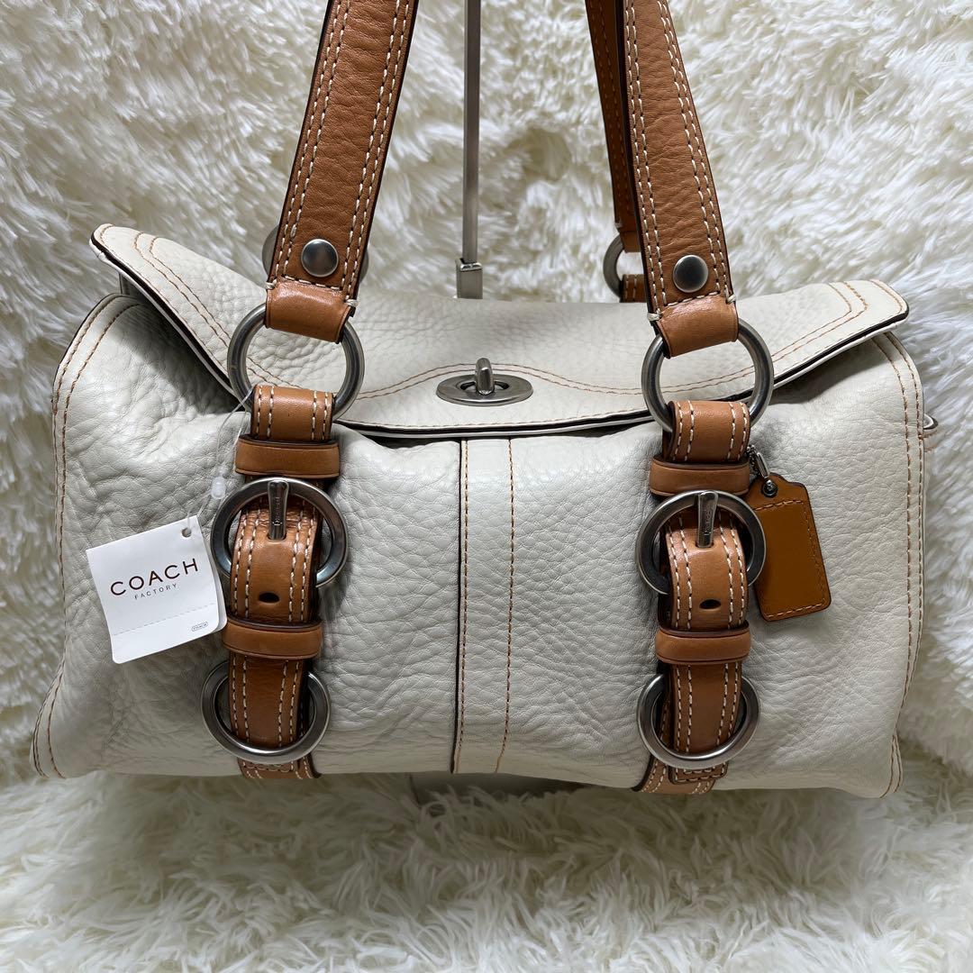 ＣＯＡＣＨ コーチ レザー　ハンドバッグ　D0882-F12334 ホワイト系