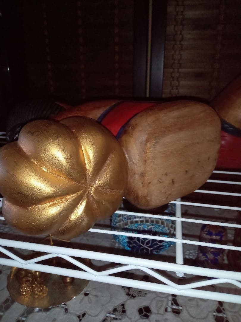 ヴィンテージ　タイThailand手彫り木人形　2体セット売り