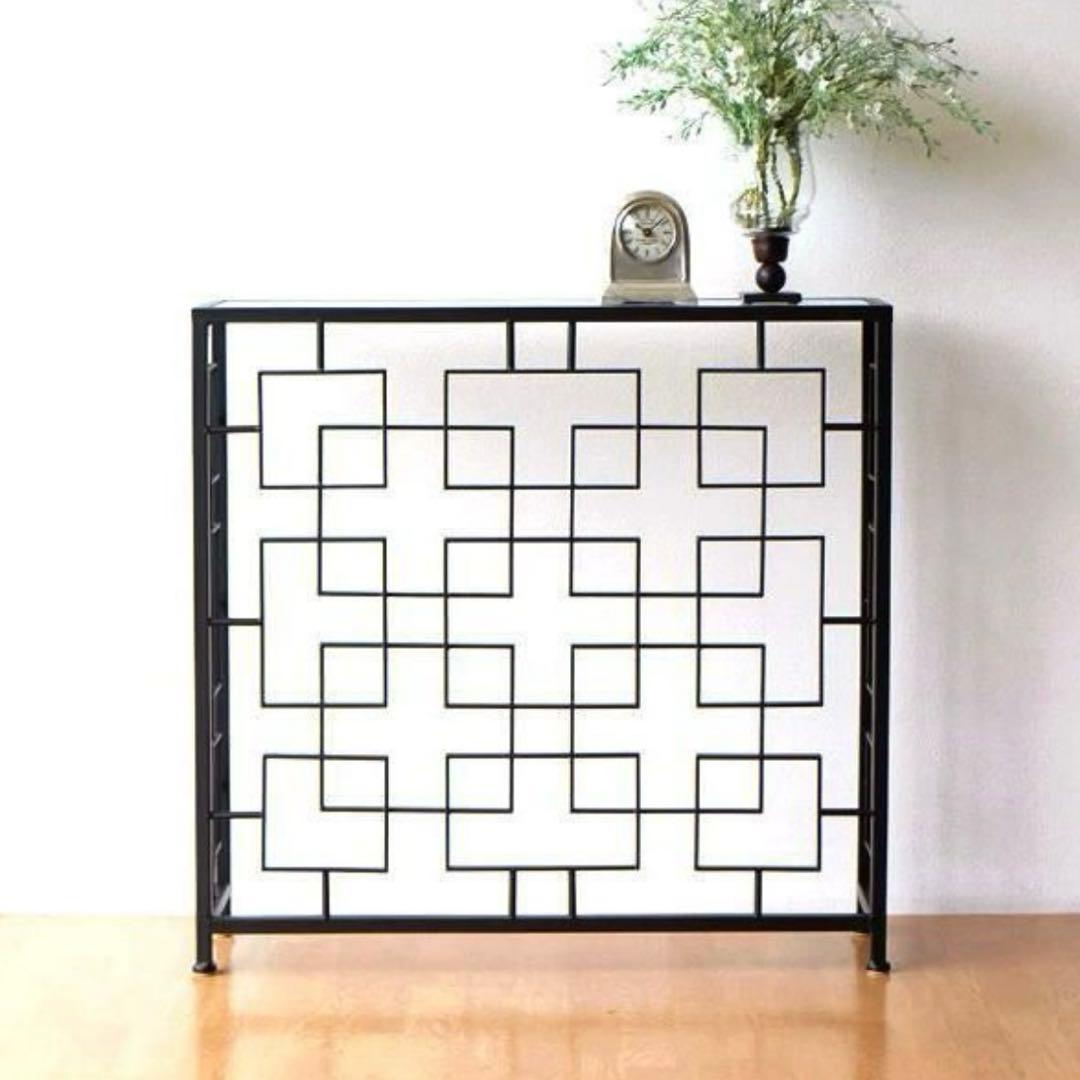 美品 大理石とアイアンのコンソールテーブル