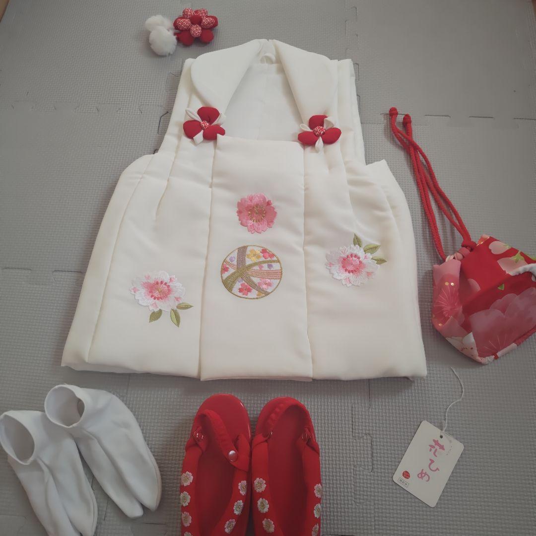 七五三セット　 3歳　女の子　着物　花柄　紅白