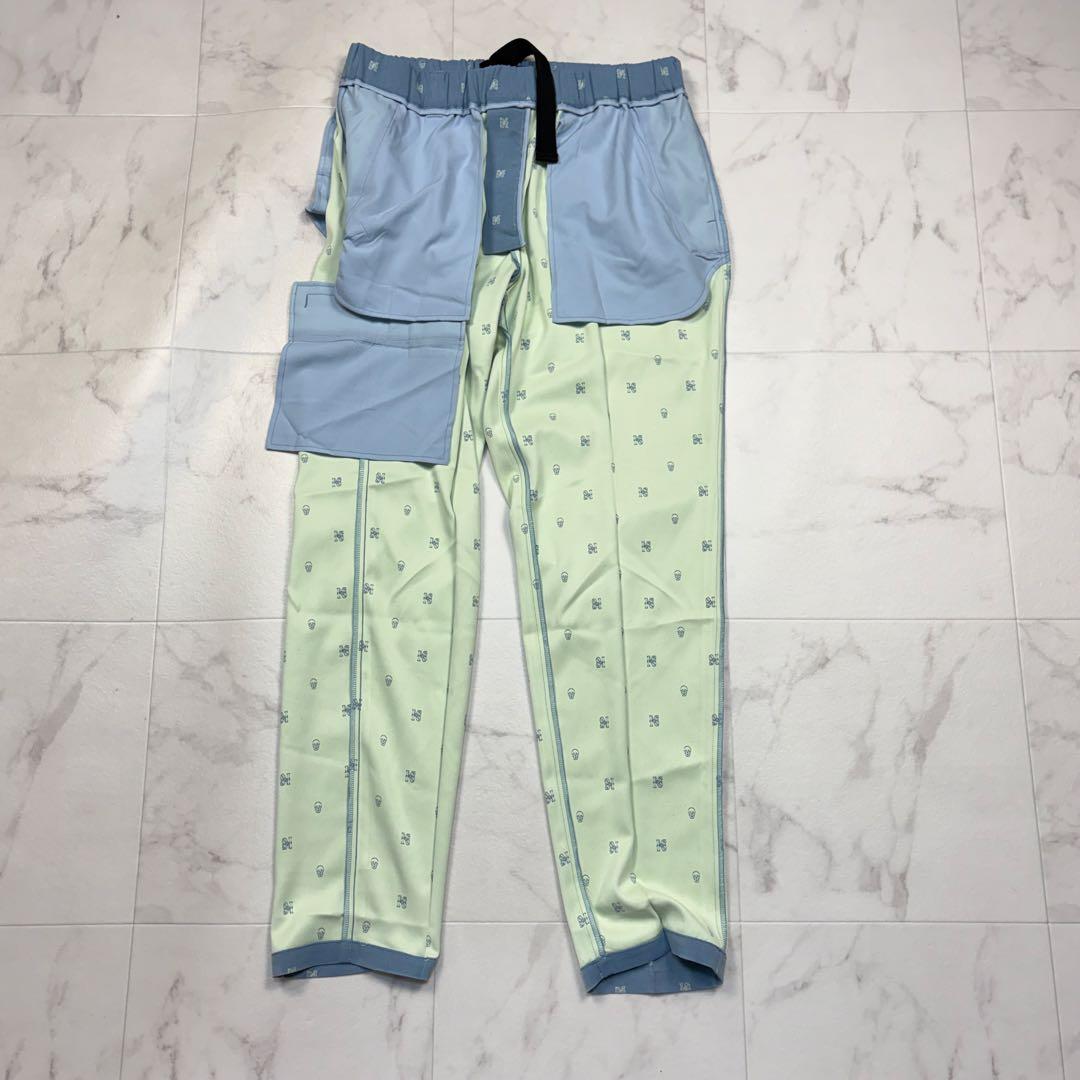 マーク&ロナ　ゴルフパンツ　スカル　ワッペン　ロゴ　ベルト48 青　ウエストゴム