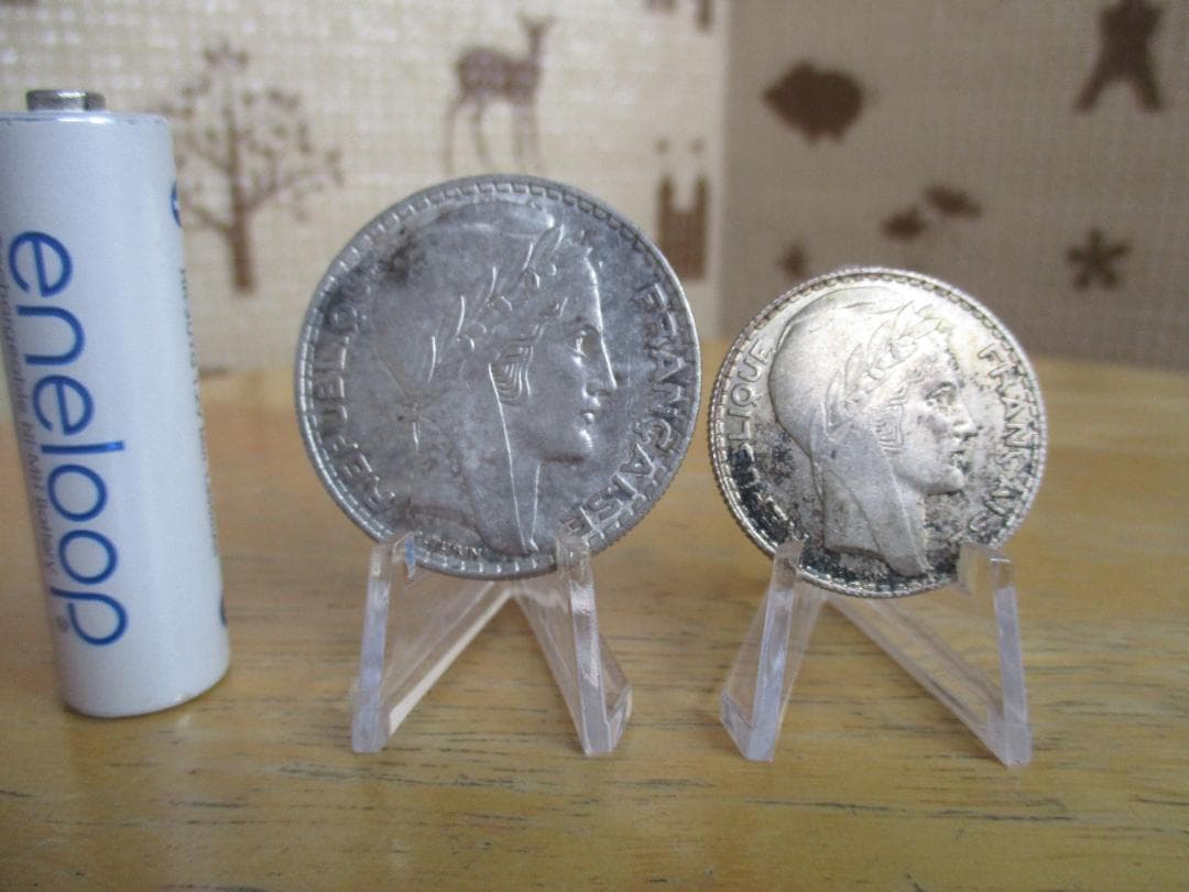 1934 1937　フランス　10フラン　20フラン　銀貨