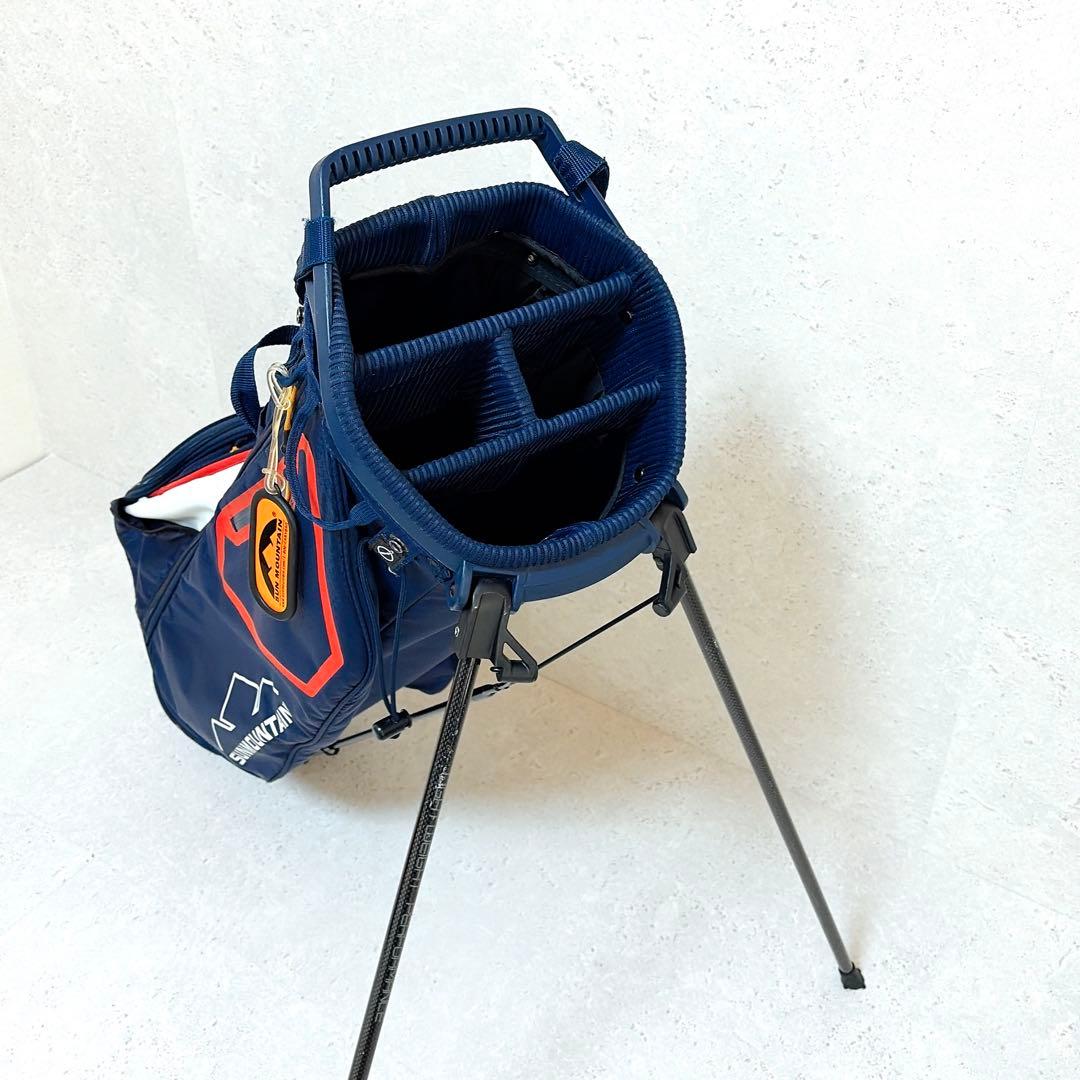 美品 サンマウンテン キャディバッグ 8.5型 軽量 スタンド式 ネイビー