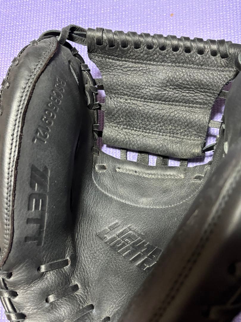 【美品】[ZETT]ゼット軟式捕手用キャッチャーミット　ライテックス　ブラック