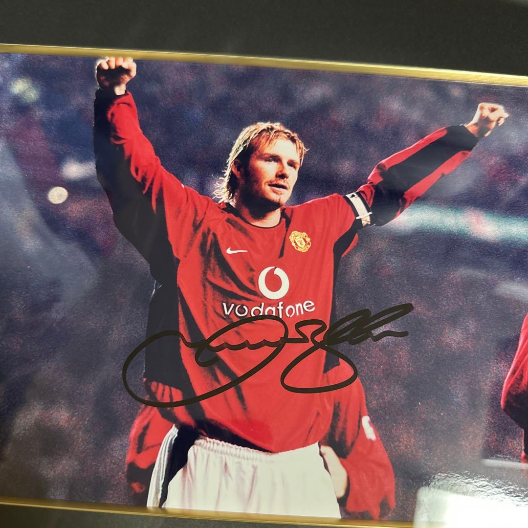 ベッカム　直筆サインフォト　マンチェスターユナイテッド　証明書付き　新品　レア