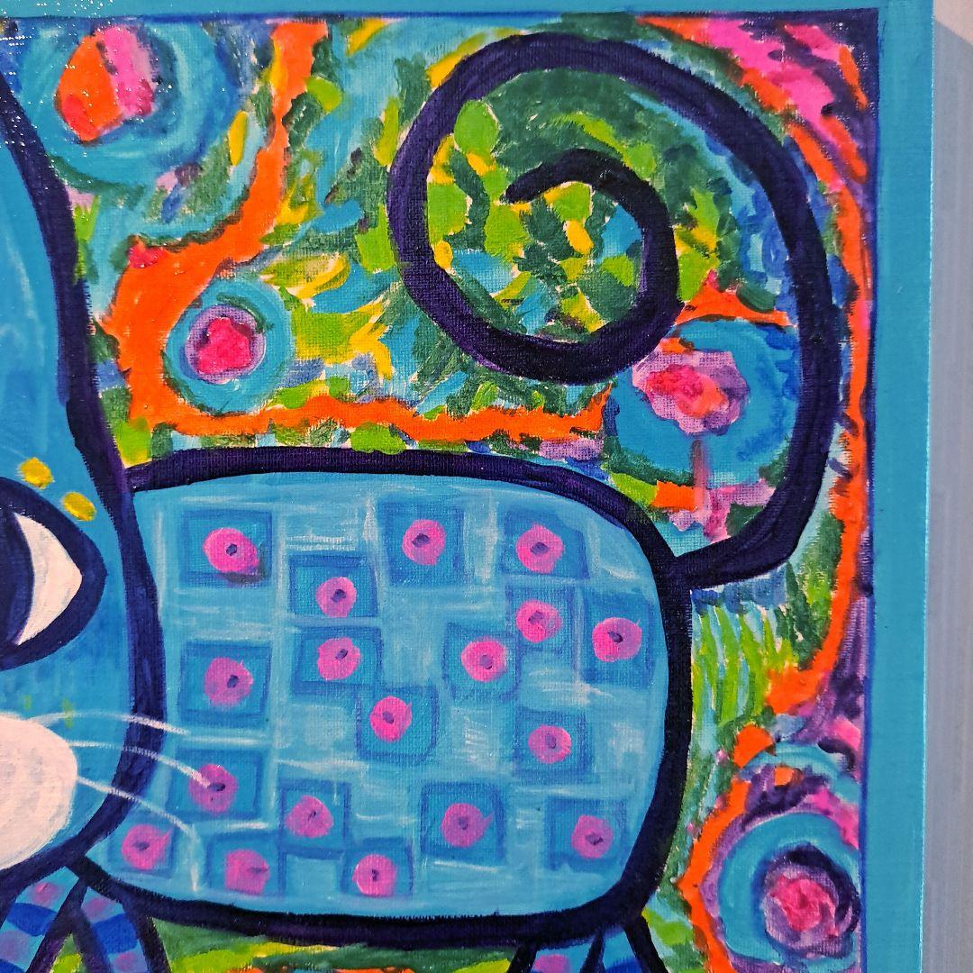 キャンバス油絵　 シー いつもごきげんな猫