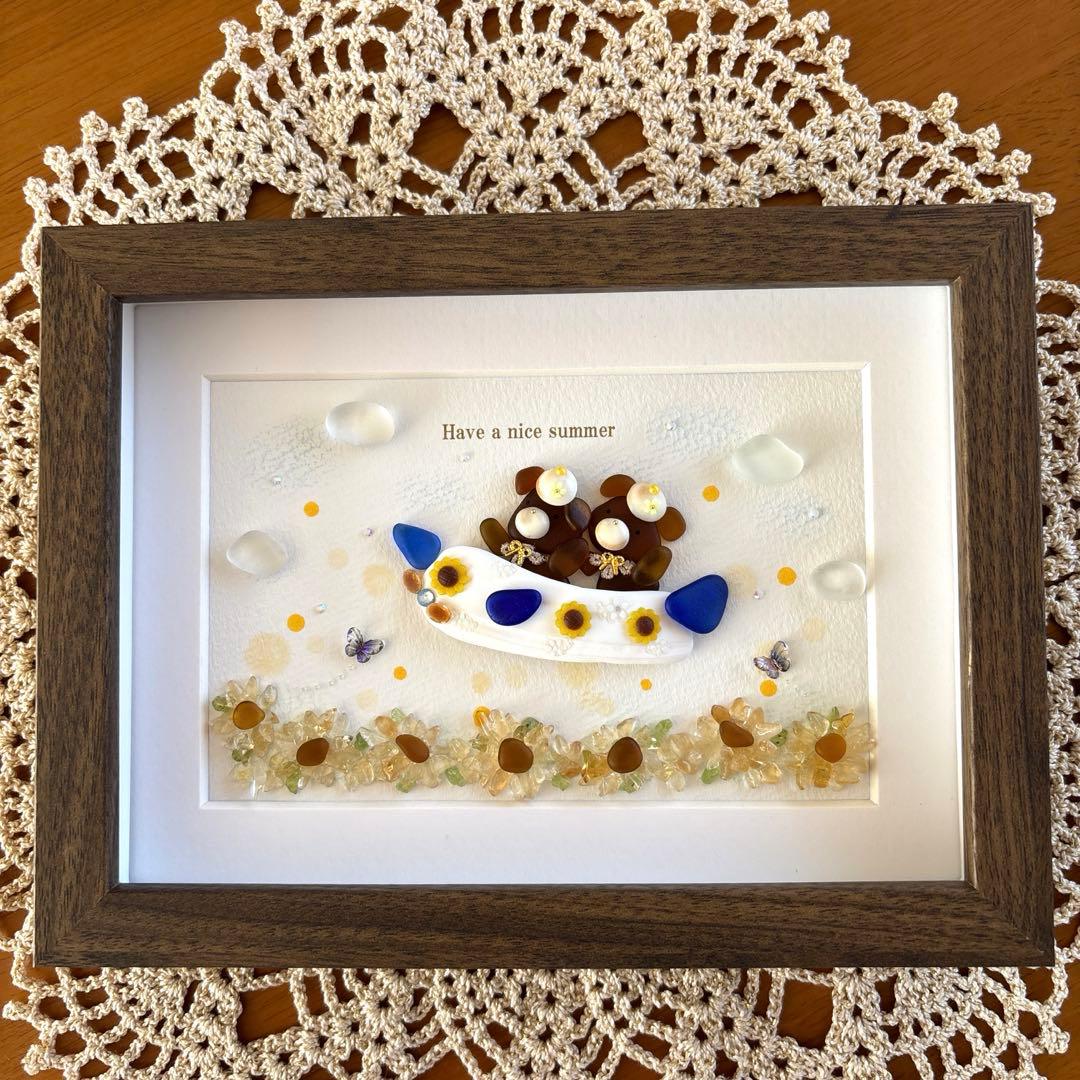 シーグラスアート❁仲良しうさちゃんのお正月アレンジメント❁