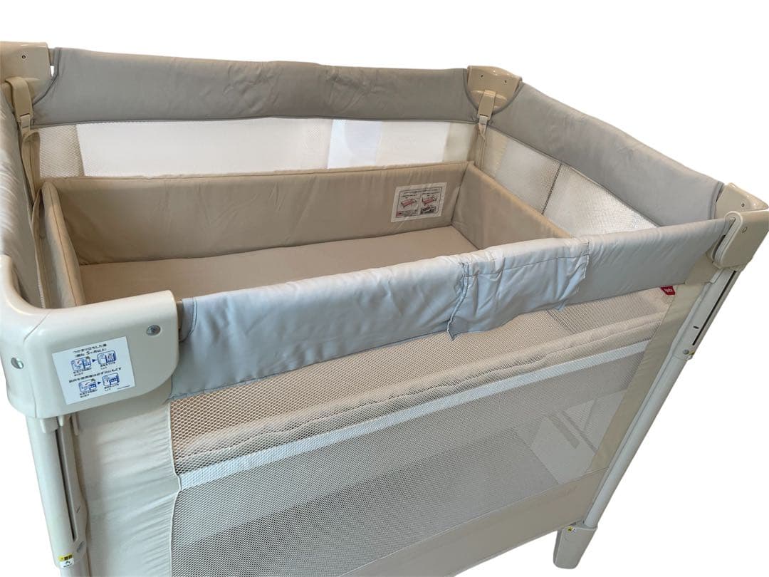 Aprica ココネルエアーAB ホワイトグレー ベビーベッド