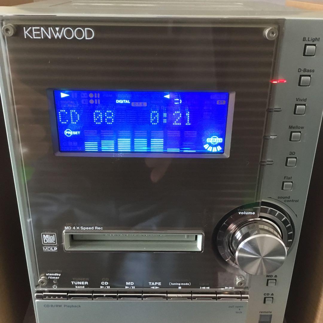 【動作確認】CD/MD/カセットテープ　ミニコンポ　リモコン付き