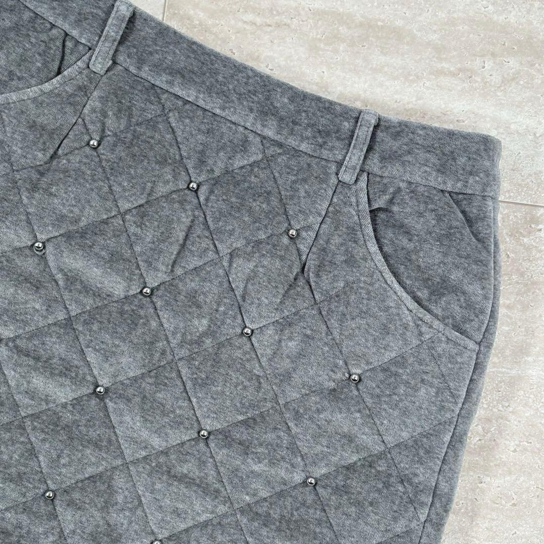 アルチビオ archivio スカート 中綿 グレー キルティング 厚手 S