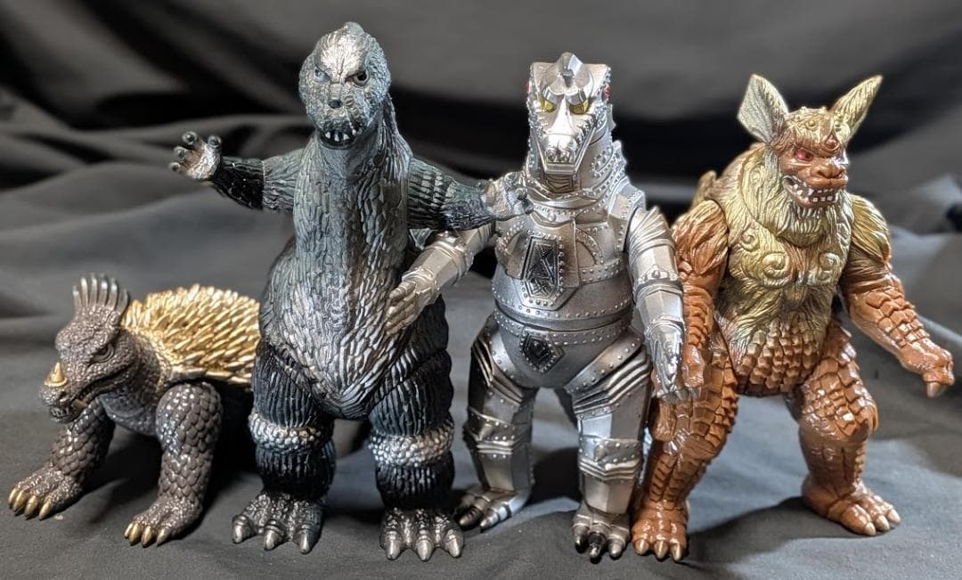 昭和ゴジラ・メカゴジラ・キングシーサー・アンギラス（バンダイ）ソフビ４体セット