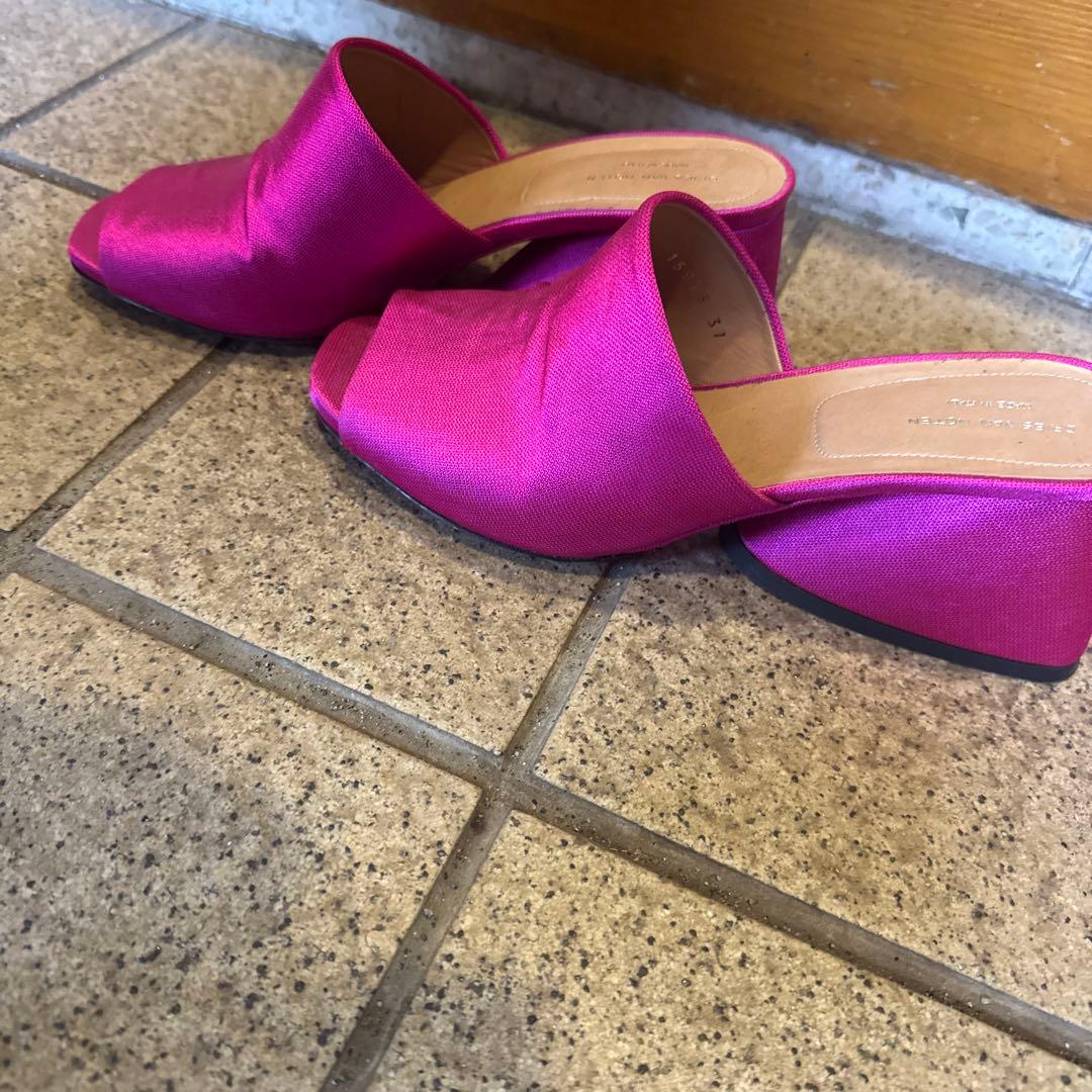 DRIES VAN NOTEN ピンク サテン ミュール