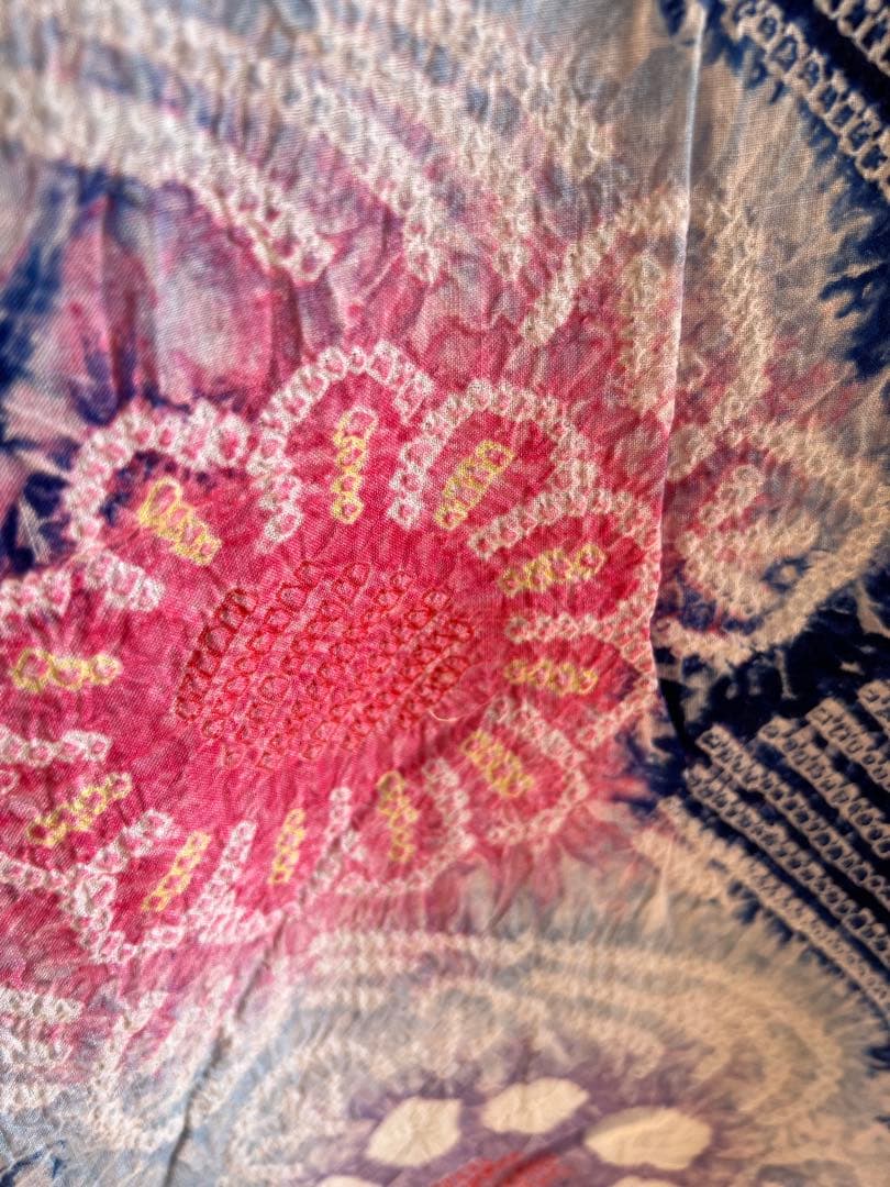 タイムセール　夏物　浴衣　有松鳴海絞り　伝統工芸品　綿　夏　祭り　ゆかた　美品