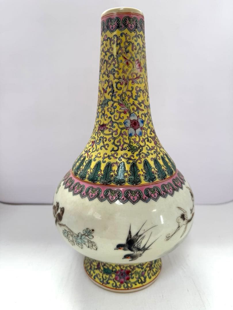 中国美術　大清乾隆年製　粉彩　送料込み