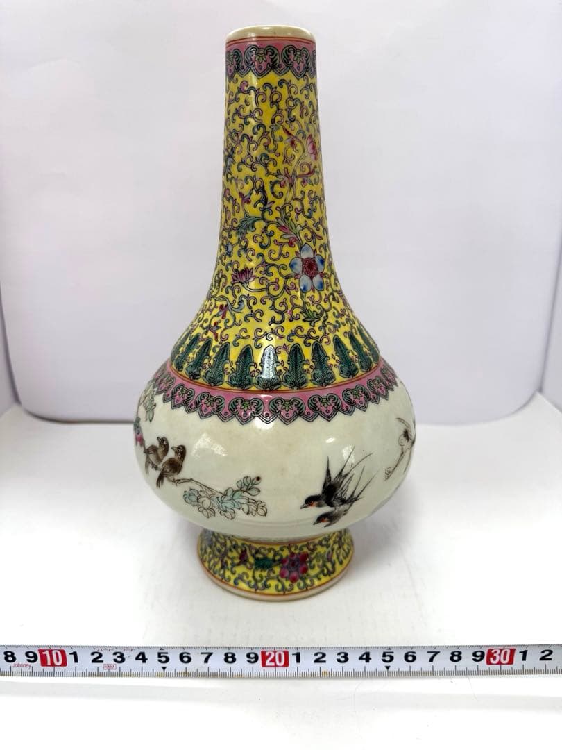 中国美術　大清乾隆年製　粉彩　送料込み