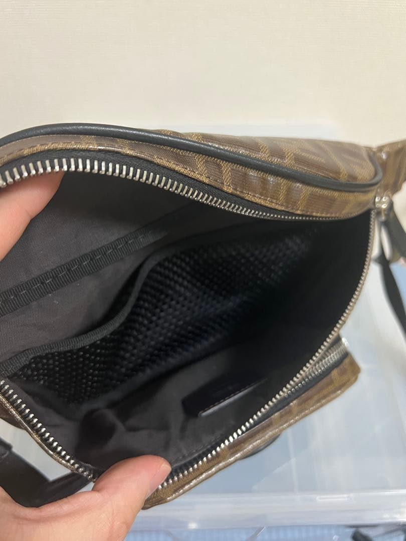 FENDI ズッカ柄 ウエストバッグ コーティングキャンバス レザー